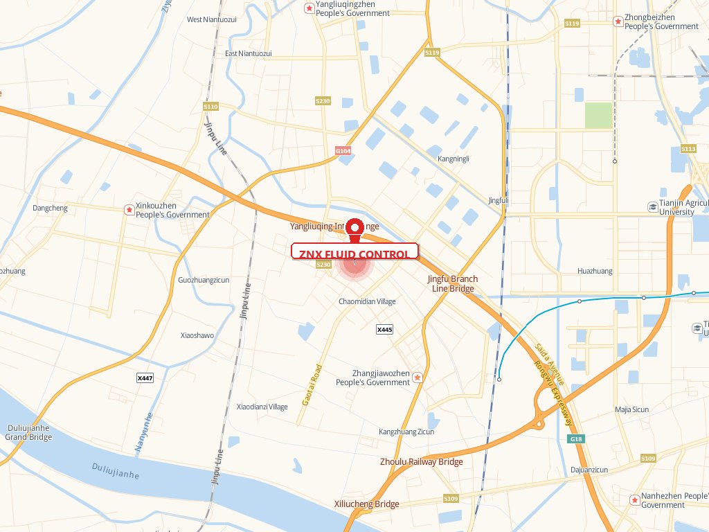 ZNX Fluid Control location map — Xiqing District, Tianjin, China